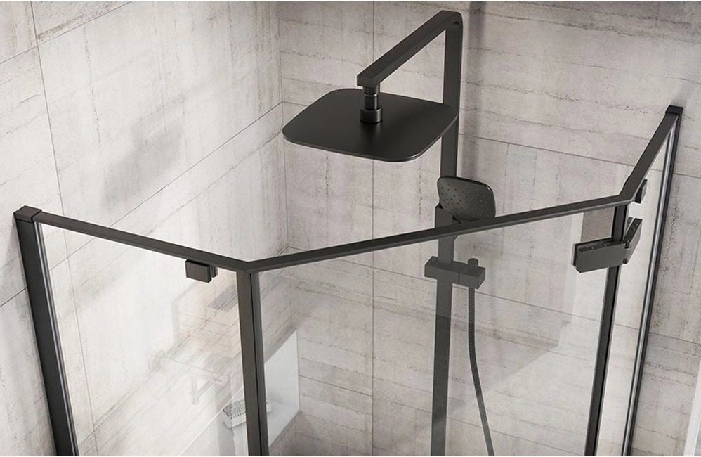 Cabina Doccia Diamond Black Mat 80x80 senza piatto doccia