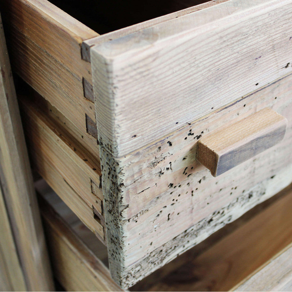 Cassettiera Nelson 110x48x92 h cm in Pino riciclato Marrone