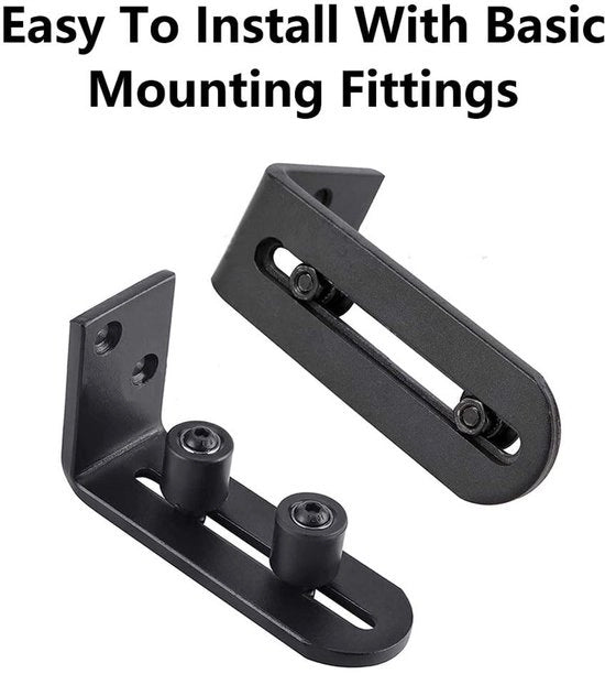 Guida per Porte Scorrevoli Adattabile - Guida per Porte - Guida per Pavimento - Acciaio di Carbonio - Nylon PA66 - 2 Pezzi