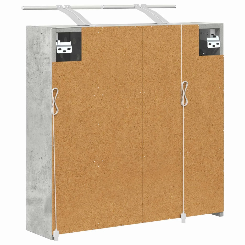 Mobiletto per specchio da bagno Grigio cemento 889162
