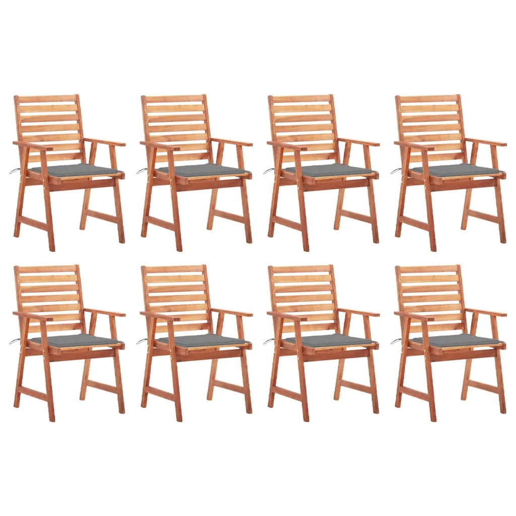 Sedie da Pranzo da Esterni con Cuscini 8 pz Massello di Acacia cod mxl 8585