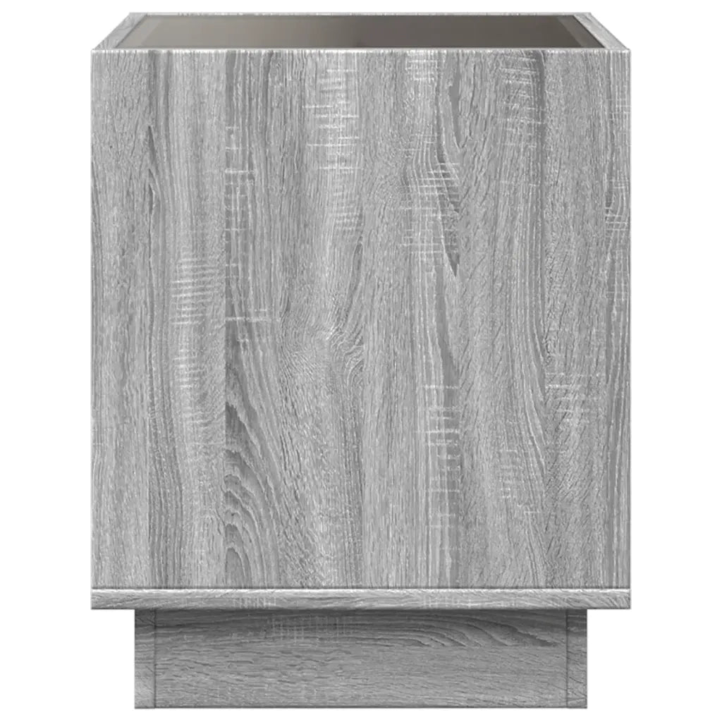 Tavolino da Salotto con LED Infinity Rovere Sonoma 50x50x50 cm