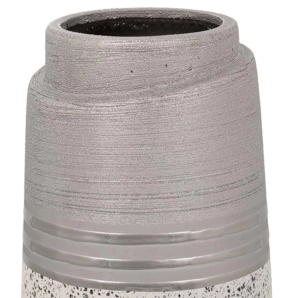 Vaso in ceramica argento 13x13x24,5h