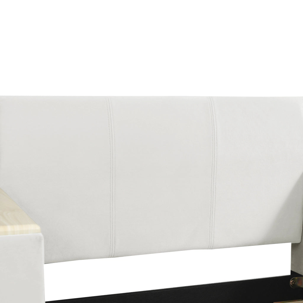 Letto singolo imbottito per bambini 90x200 cm con scrivania, sgabello e ripiano