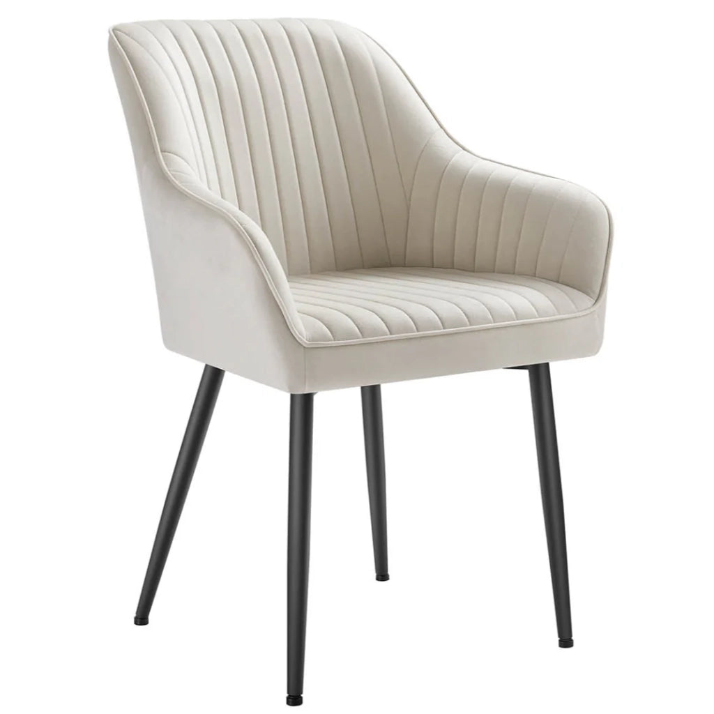 Sedia da pranzo poltrona seduta imbottita con braccioli larghezza seduta 49 cm gambe in metallo rivestimento in velluto portata 110 kg per soggiorno o camera da letto grigio 12_0004911