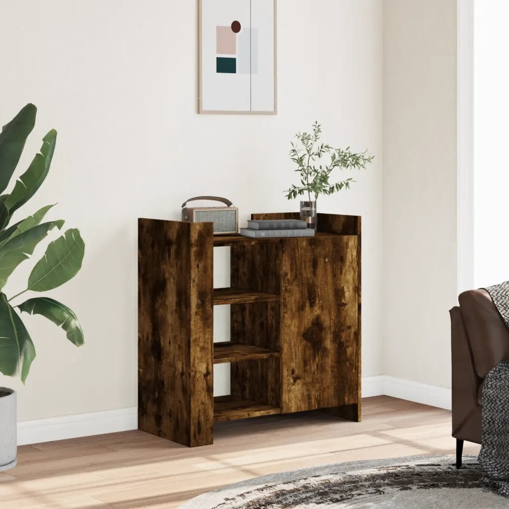 Credenza | Madia | Buffet da pranzo | Armadio da pranzo Rovere Fumo 73,5x35x75 cm in Legno Multistrato