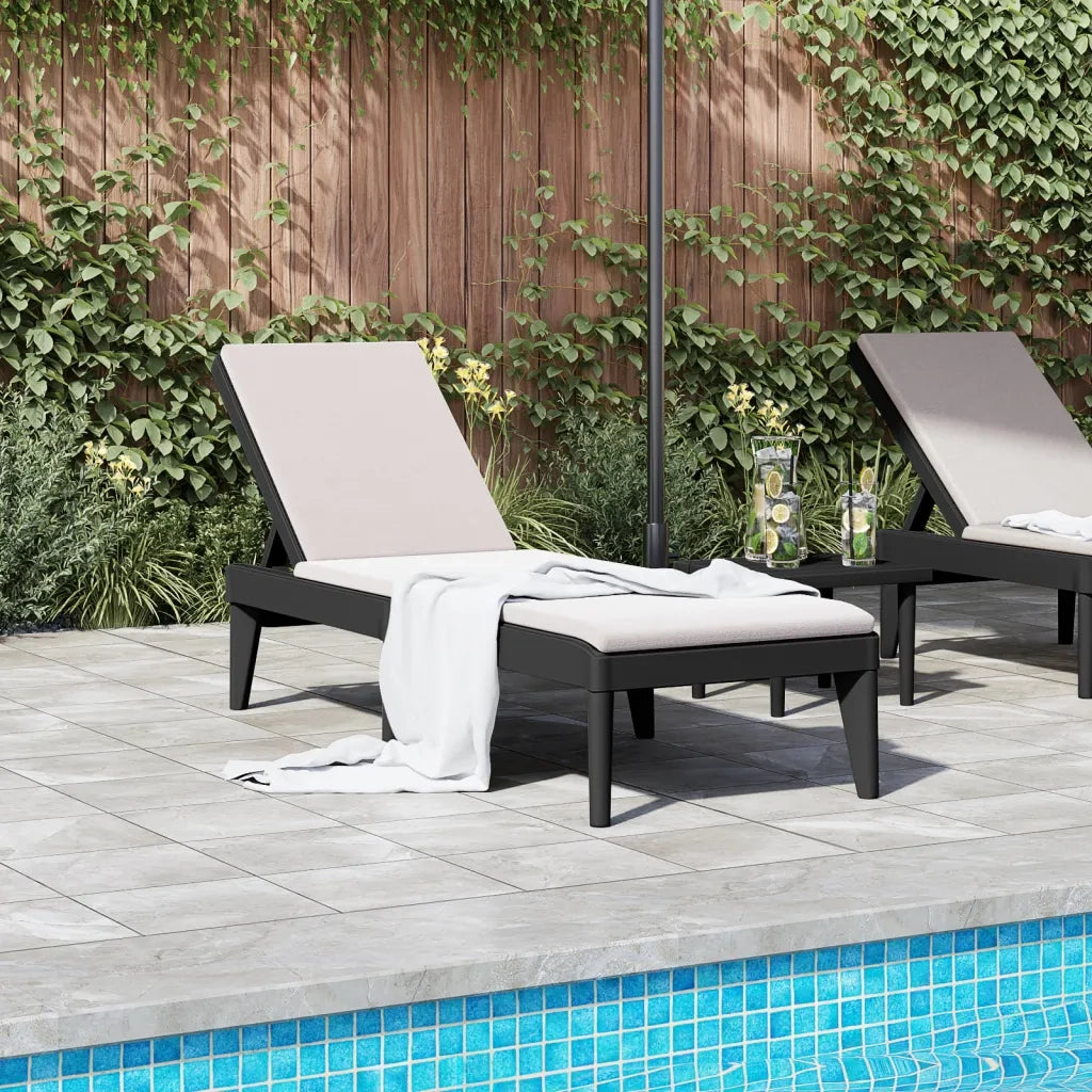 Lettino Antracite 186x60x29 cm in PP 364219