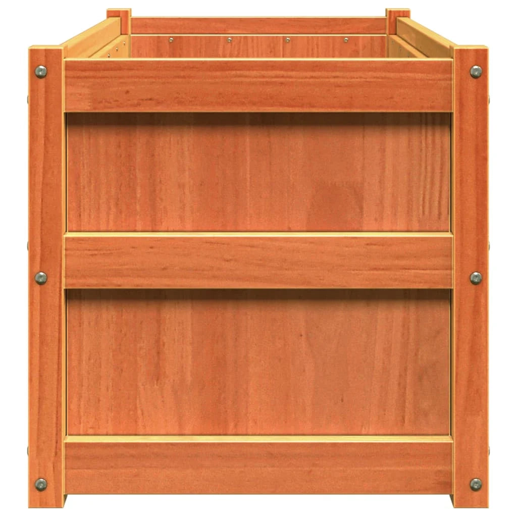 Fioriera aiuola rialzata fioriera aiuola giardino terrazza set da 2 cerata legno massello di pino marrone 02_0039060