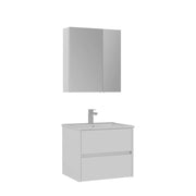 Set mobile lavabo con specchio (2 pezzi) "Side 65 v2" - 65 x 45 x 52 cm - Bianco opaco