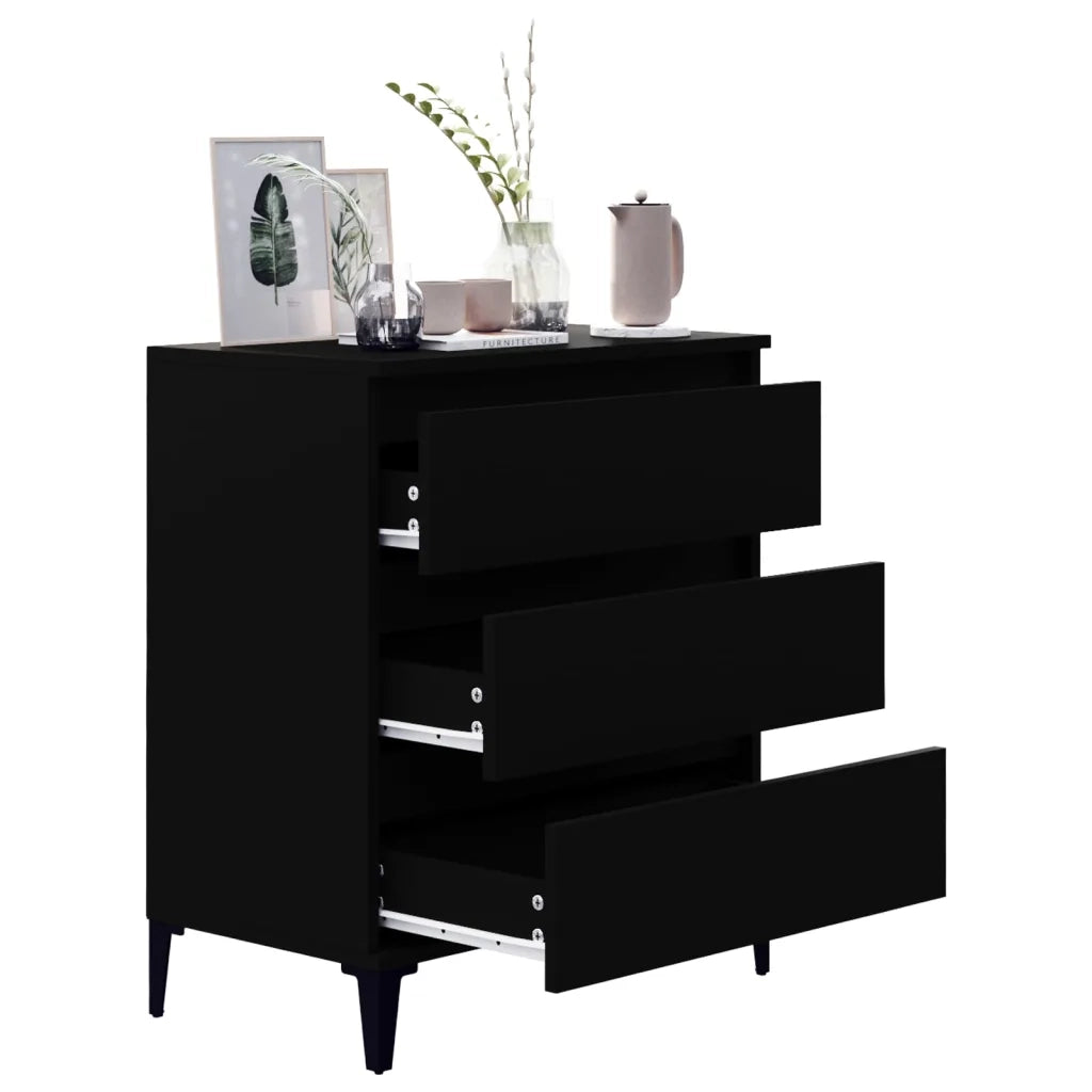 Credenza Nero 60x35x70 cm in Legno Multistrato 823049