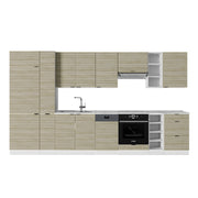 Cucina componibile Fame-Line Pannello in quercia/Bianco 355 cm senza piano di lavoro Vicco