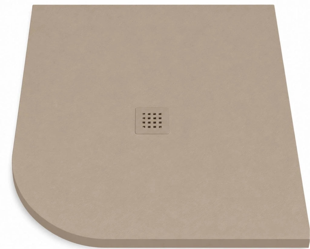 Piatto doccia semicircolare ROUND 90x90 cm Cuoio griglia Cuoio