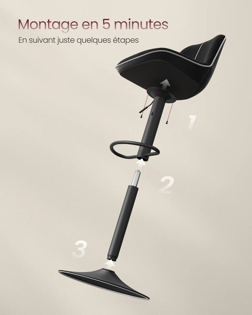 Set di 2 sgabelli da bar girevoli regolabili in altezza con schienale ergonomico in velluto e moderna base in metallo per isola cucina o bar nero 12_0006263