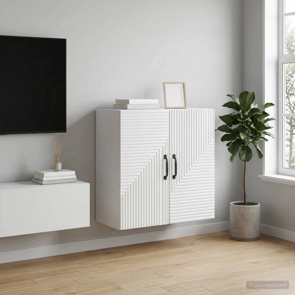 Mobiletto a muro Bianco Lucido 59 x 31 x 60 cm 898579