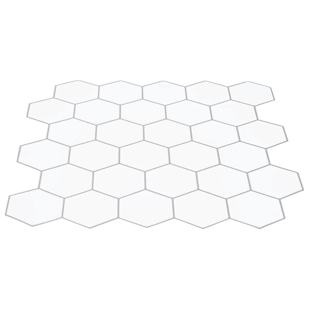 Piastrella Esagonale 20 pz Bianco e Grigio 30 x 30 cm CFW6319492