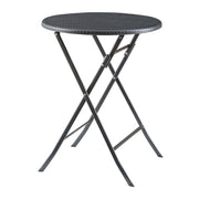 Tavolo da campeggio pieghevole 60 x 74 cm effetto rattan nero 03_0011002