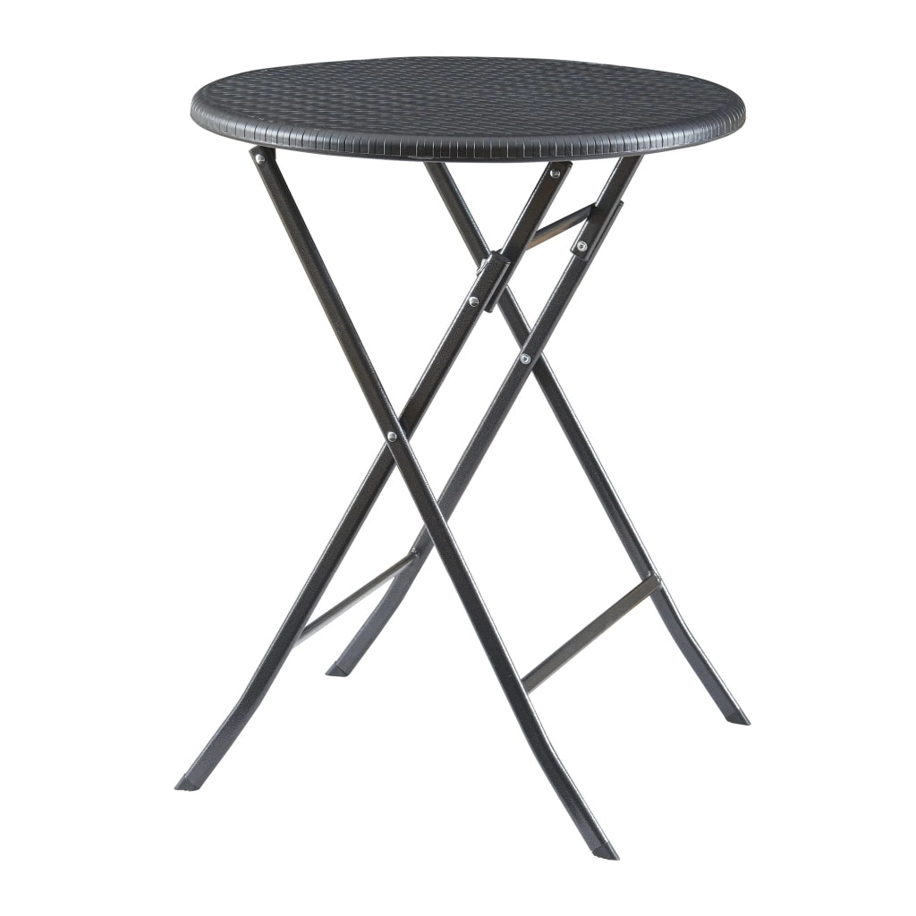 Tavolo da campeggio pieghevole 60 x 74 cm effetto rattan nero 03_0011002