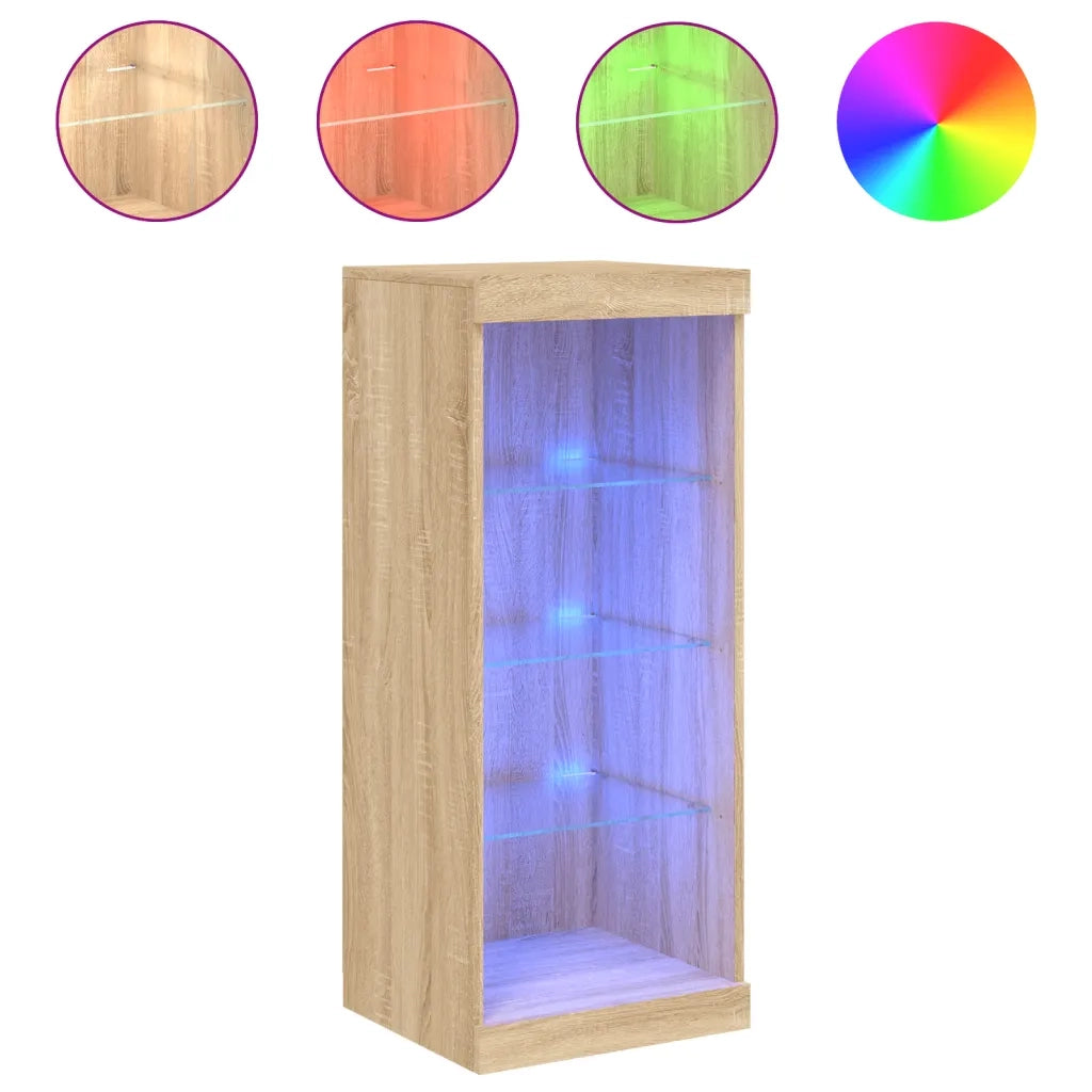 Credenza con Luci LED-Buffet-Armadio da cucina Rovere Sonoma 41x37x100 cm 870056