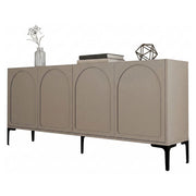 Madia Torno, Credenza 2 Ripiani, 180x35x79h cm Grigio Tortora