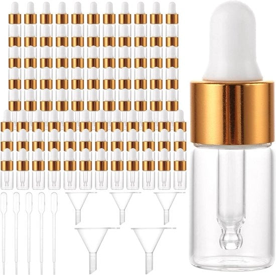 Congegni per Aspirazione da 3 ml, 100 pezzi, per Olio Essenziale, Aromaterapia, Massaggio, Olio di Profumazione, Campione