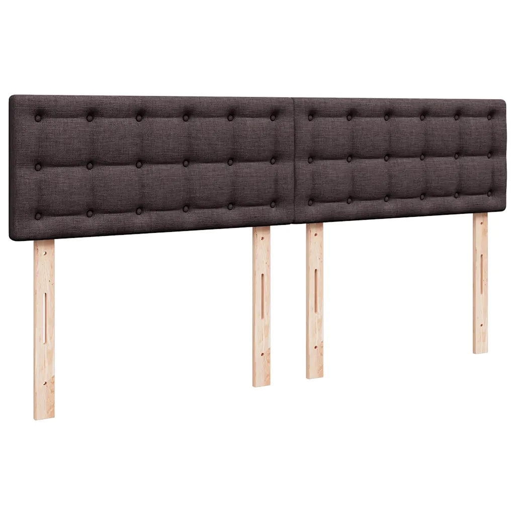 Giroletto a Molle con Materasso Marrone Scuro 200x200cm Tessuto