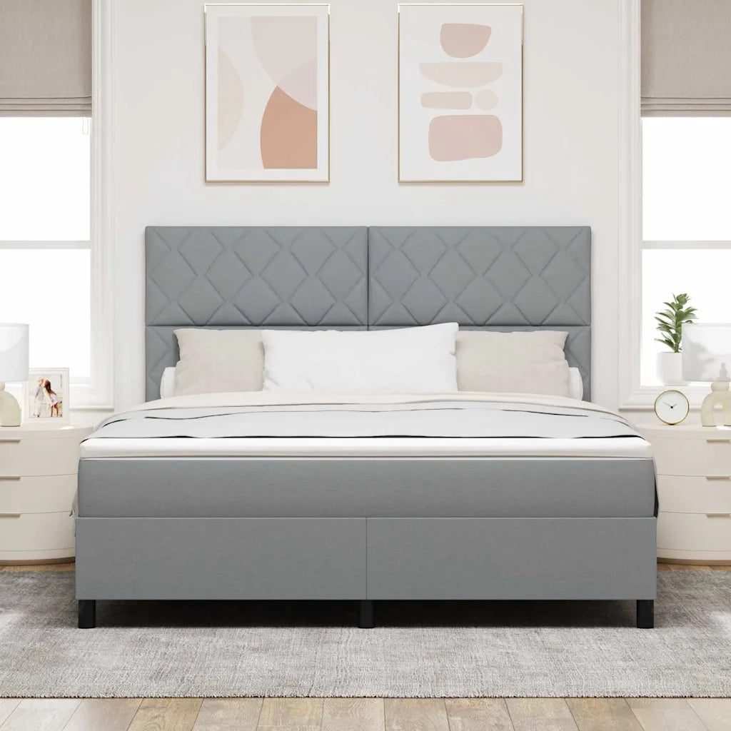 Letto a molle con testiera Grigio chiaro 180 x 200 cm Tessuto 3339483