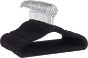 Hangers antiscivolo di velluto, 45 cm, confezione da 50, nero