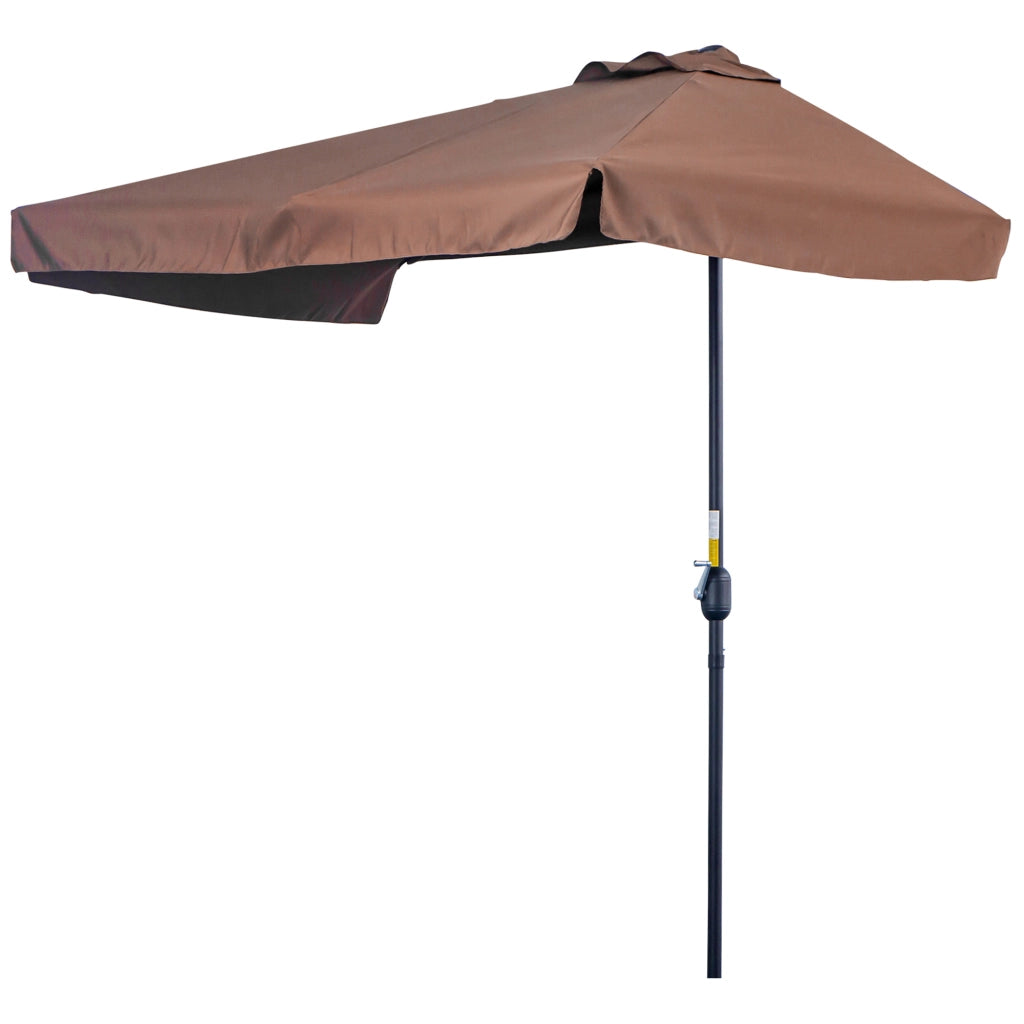 Parasole da balcone 5 aste metallo ¨C zephmum ¨C marrone 230x130x249 cm