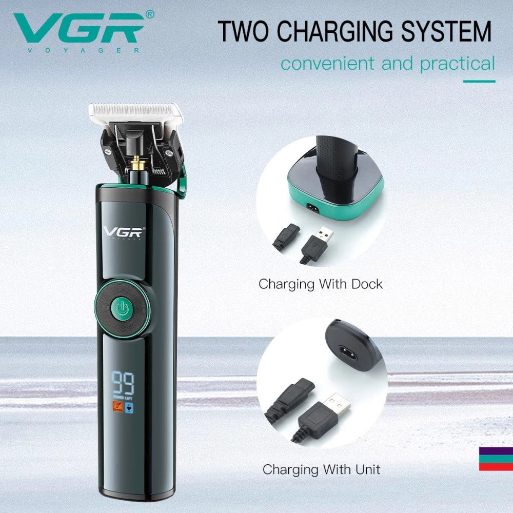 Trade Shop - Tagliacapelli Professionale Barba Trimmer Ricarica Rapida Con Pettini Guida V671 -