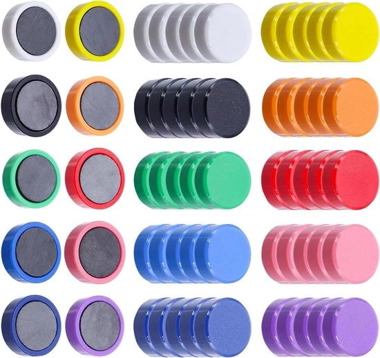 60 magneti colorati per vari fini (10 colori) - Magnet per lavagna per scuola, cassettino e parete magnetica