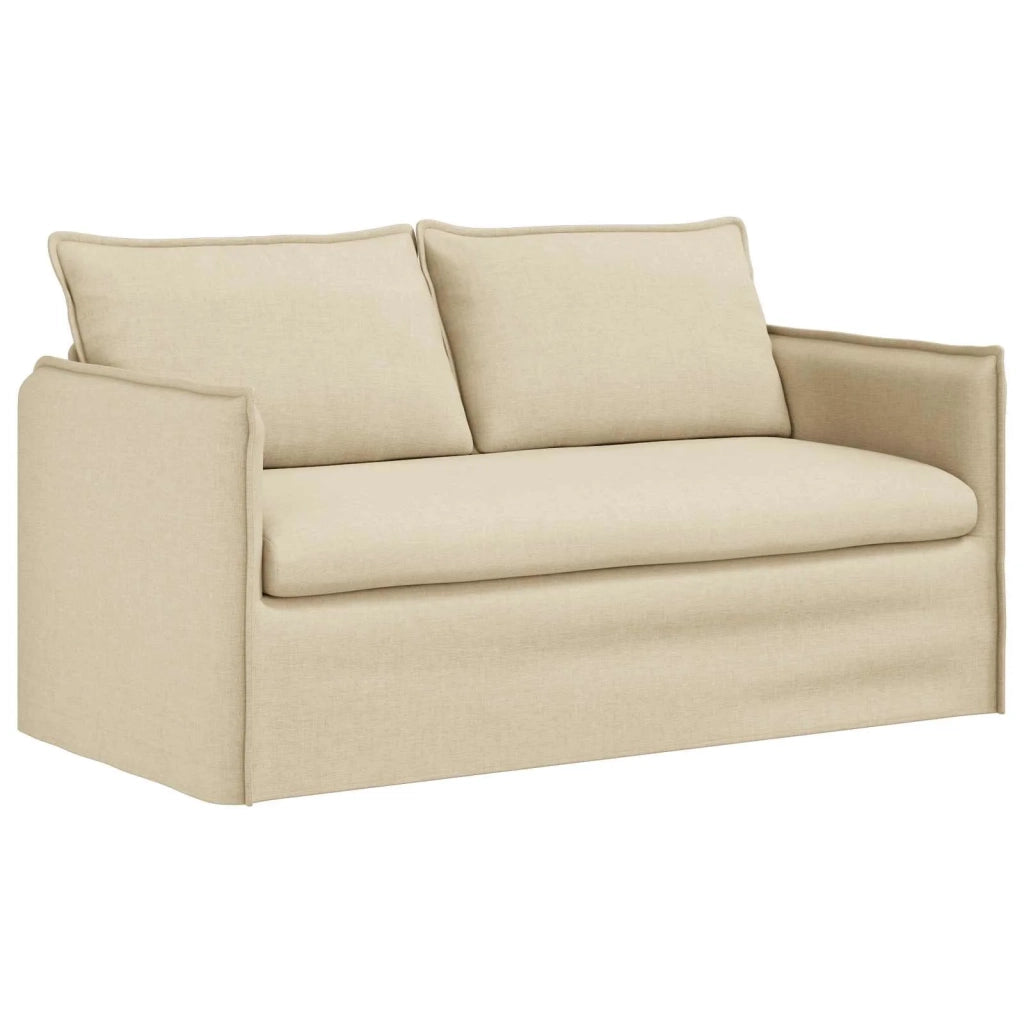 Divano 2 pcs Crema 196 x 82 x 85 cm Tessuto