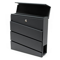 Cassetta postale V16 con vano portagiornale, verniciata a polvere antracite