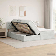 Letto con Contenitore con testiera 2 pz Grigio Chiaro 3458931