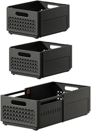Organizzatore per armadio, 3-pack cassetti estensibili, contenitori pieghevoli per armadio, organizzatore per armadio pieghevole, contenitori per armadio, sistema di organizzazione per armadio, cassetti per armadio