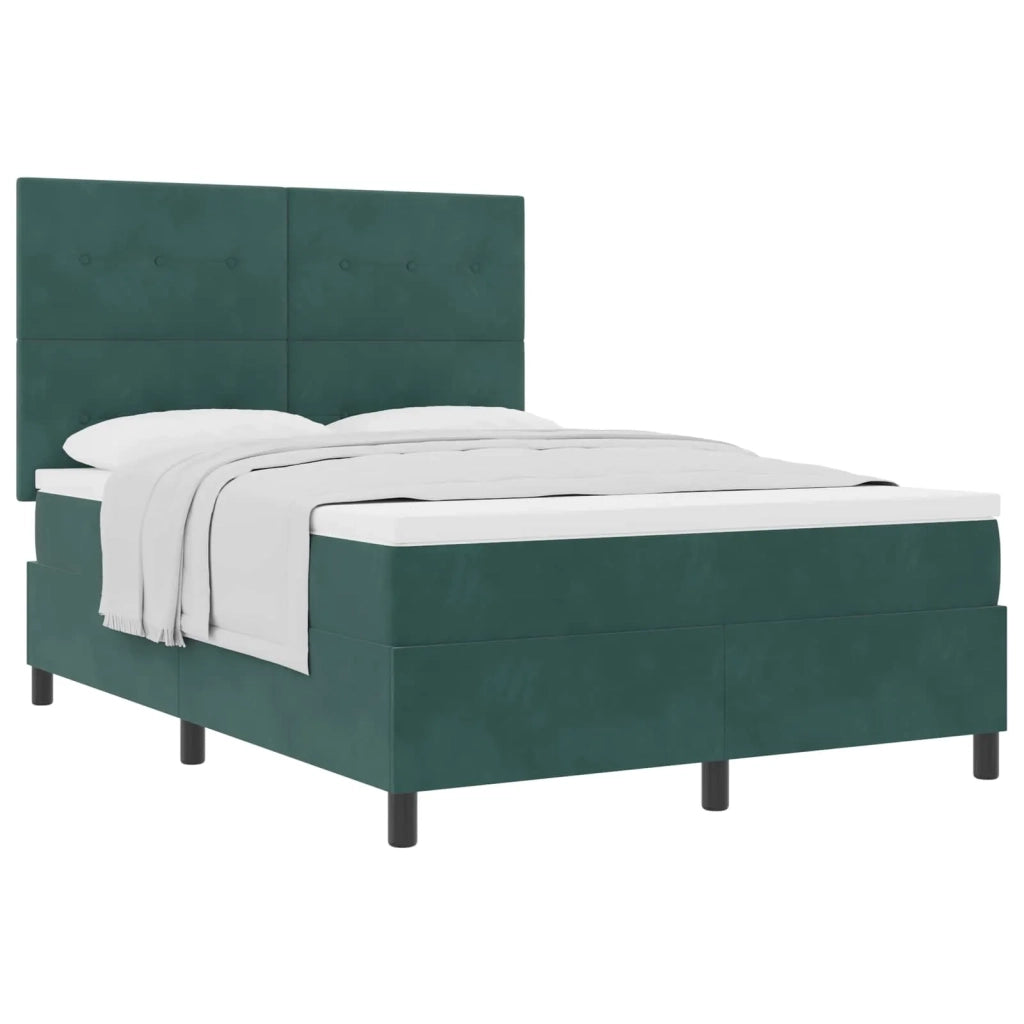 Letto a molle con materasso Verde Scuro 160 x 200 cm Velluto 3339845
