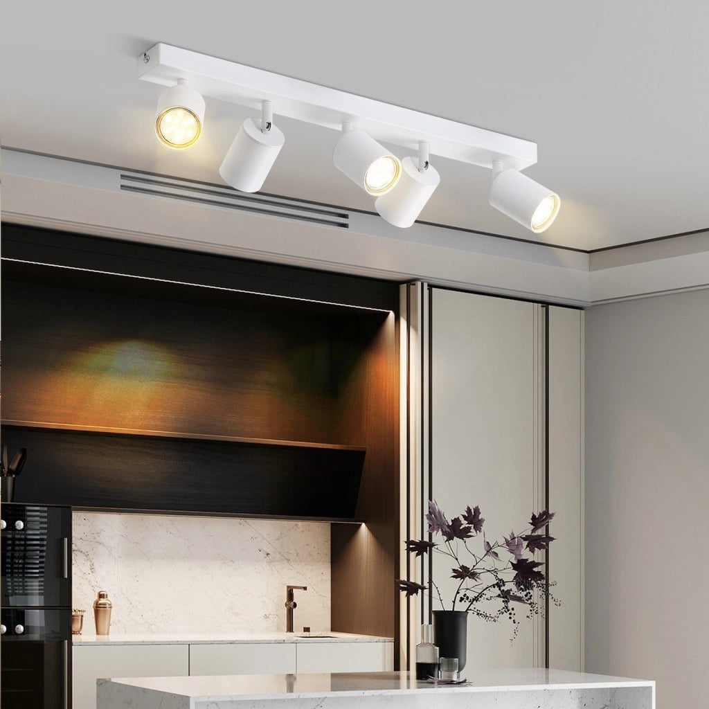 ZMH Faretto da soffitto LED bianchi 5 punti luce GU10 orientabili 330° industriale moderno per salotto senza lampadine
