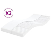 Materassi in Schiuma 2pz Bianchi 80x200cm 7 Zone Durezza 20 ILD