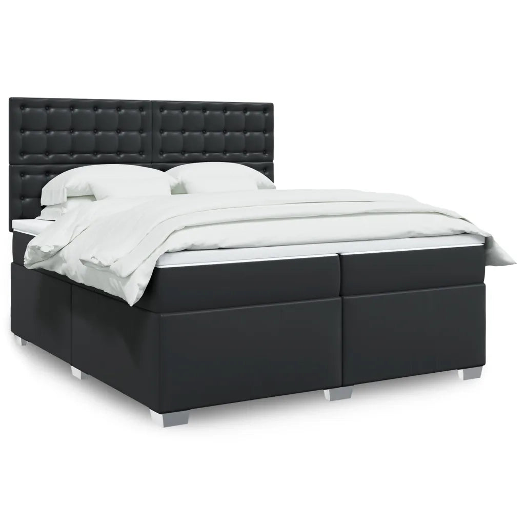Giroletto a Molle con Materasso Nero 200x200 cm in Similpelle 3293036