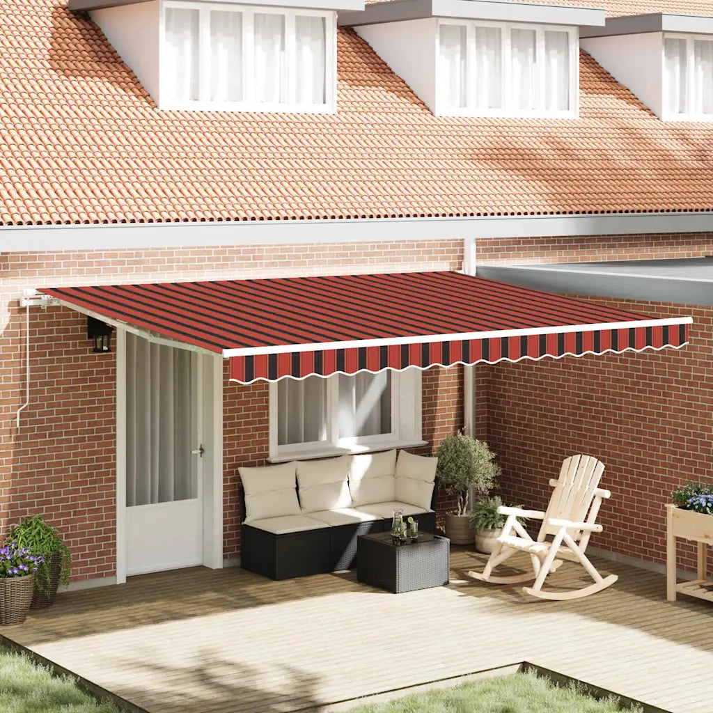 Tenda da Sole Arancione e Marrone 450 x 350 x 165 cm Poliestere 3331081