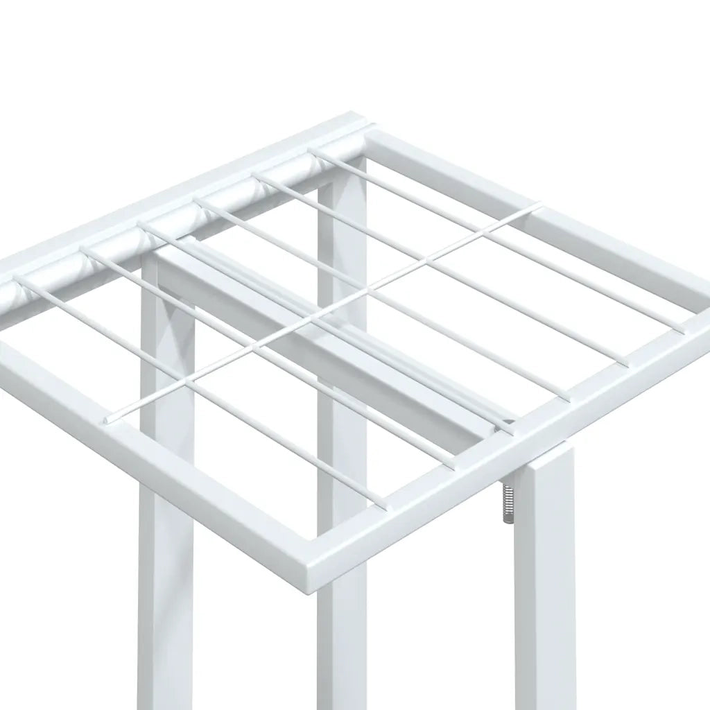 Fioriera | Cassetta per fiori | Vaso a 5 Piani con Ruote 44x23x100 cm Ferro Bianco