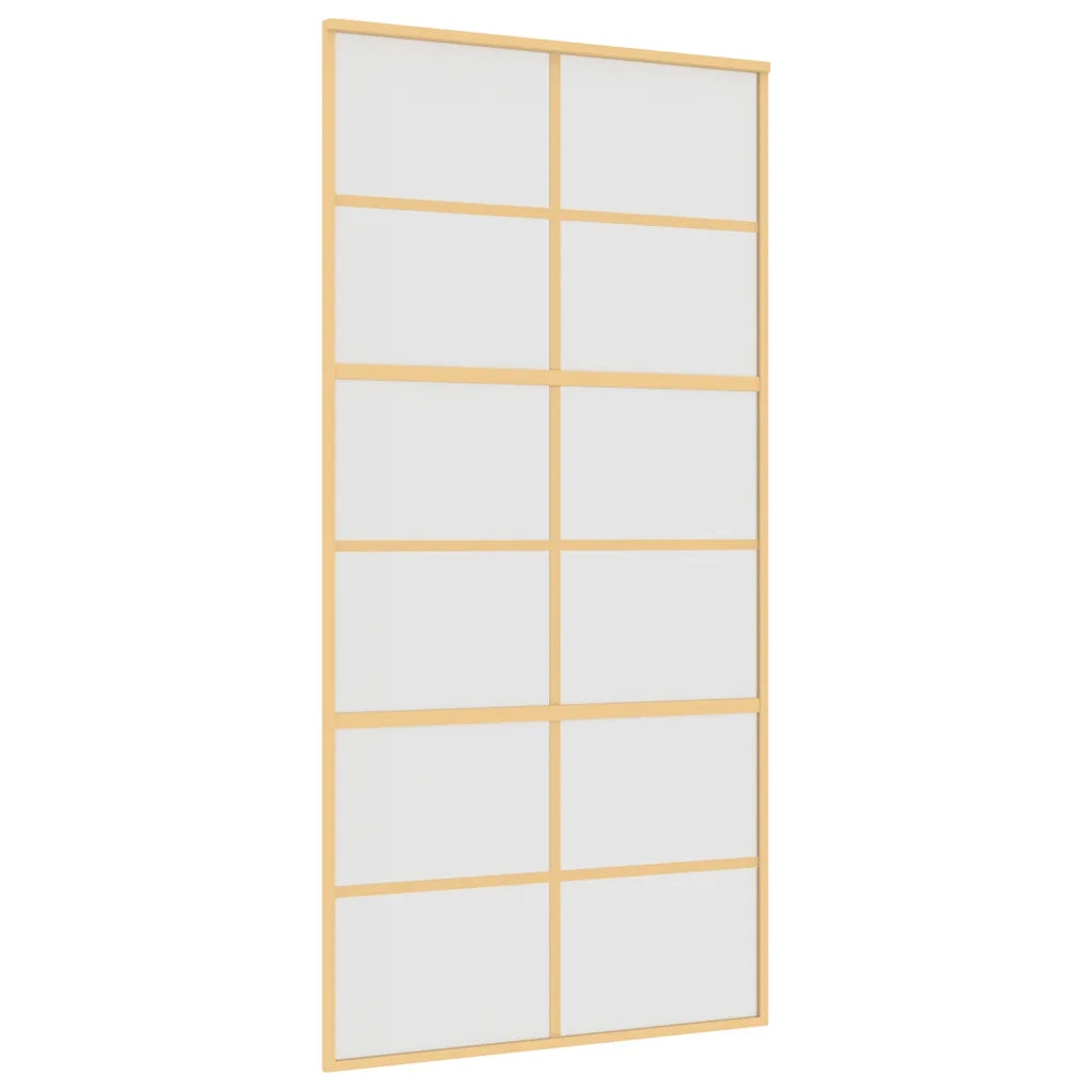 Porta Scorrevole Oro 102,5x205 Vetro Smerigliato ESG Alluminio 155171