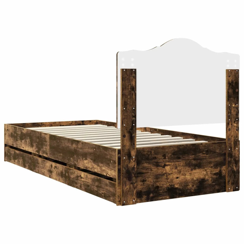 Struttura del letto con cassetto Quercia Affumicata 90 x 200 cm 3413454