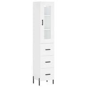 Buffet credenza cassettiera mobiletto mobile contenitore organizer cucina soggiorno salotto alto 34,5 x 34 x 180 cm legno ingegnerizzato bianco 02_0032422