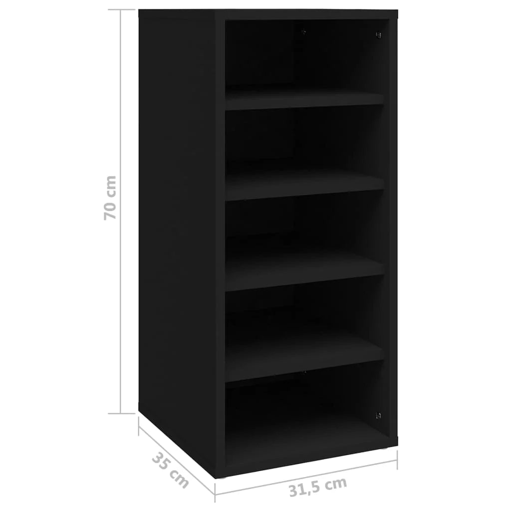 Scarpiere mobiletto portascarpe mobile per ingresso corridoio soggiorno set da 2 31,5 x 35 x 70 cm legno ingegnerizzato nero 02_0022134