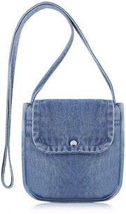 Borsa a tracolla con chiusura a magnete - Borsa denim piccola - Borsa a tracolla - Borsa retro - Per cellulare - 18 x 17 x 3 cm - Borsa a tracolla
