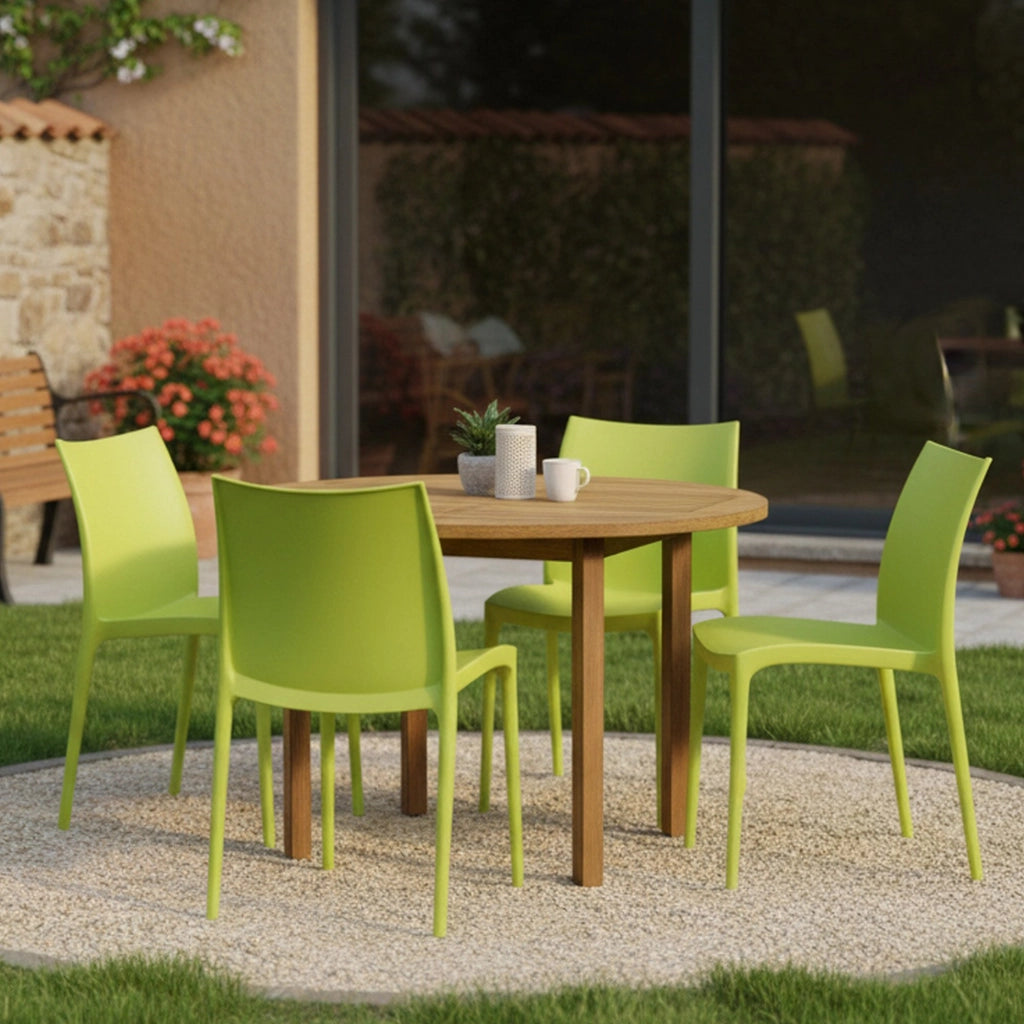 Grover, Sedia da Esterno 4 Sedie Made in Italy, Verde