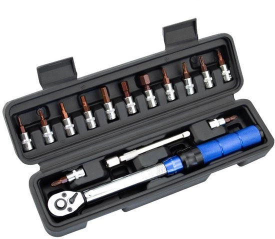 Set di chiavi a 16 pezzi 1/4 pollice a dente a 60° - Chiave a gomito regolabile a doppia vite - Kit di attrezzi di manutenzione