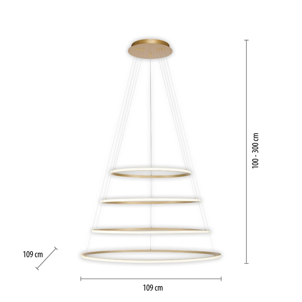 Lampada sospensione LED Tessara Paul Neuhaus oro 97W