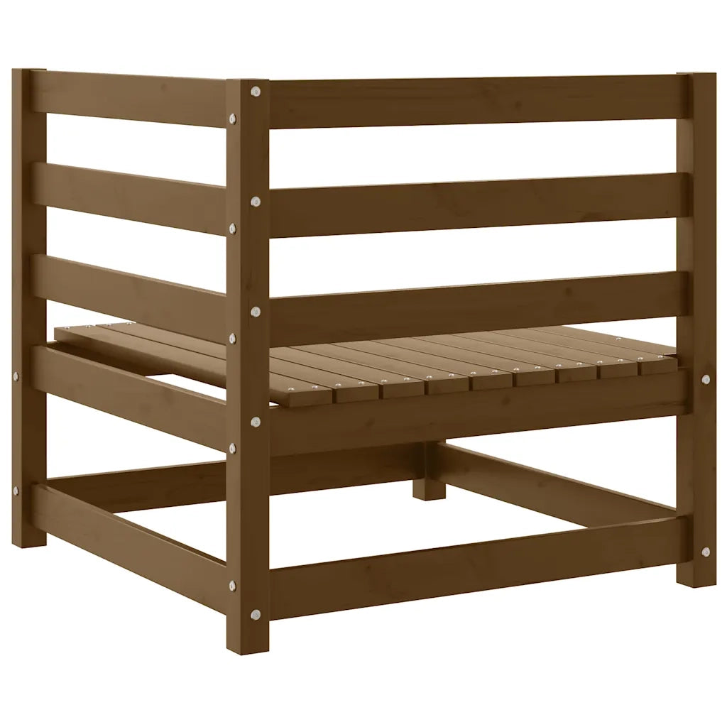 Divano ad Angolo da Giardino Marrone Miele in Massello di Pino cod mxl 39518