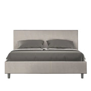 Letto matrimoniale senza rete imbottito 160x210 tessuto Labirinto 1 bianco Adele